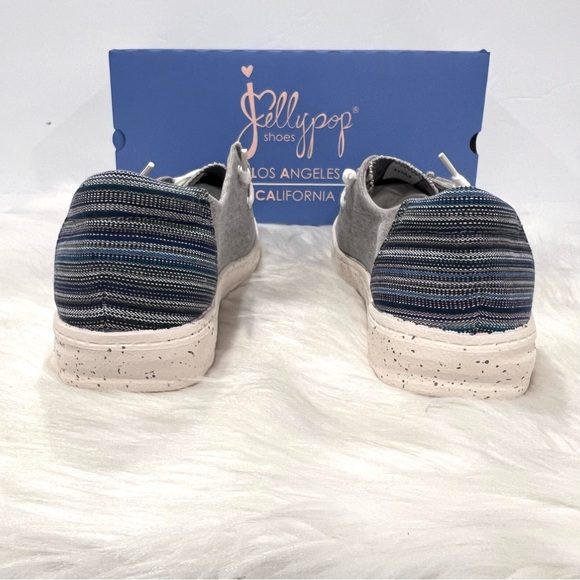 Jellypop Women's Comfort Carter Gray/Blue Canvas Slip On Loafer Shoes - Picture 4 of 7